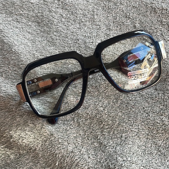 MEN’S GLOSSY BLACK & SILVER RETRO  GAZELLE GLASSES *NEW* - Picture 3 of 9